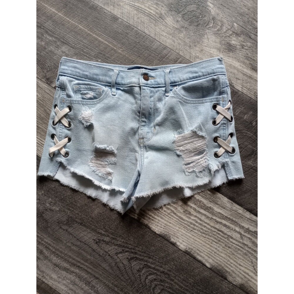 Hollister Women's 7 W28 Light Blue High Rise Short /Short Vintage Stretch